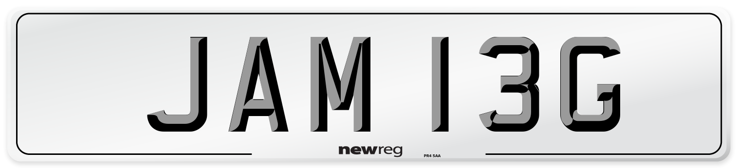 JAM 13G Number Plate from New Reg